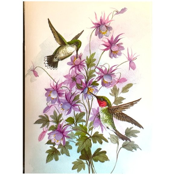 Vtg GREETING CARDS "Winged Beauties" Watercolor Birds Embossed Full Set Ephemera - Picture 3 of 15